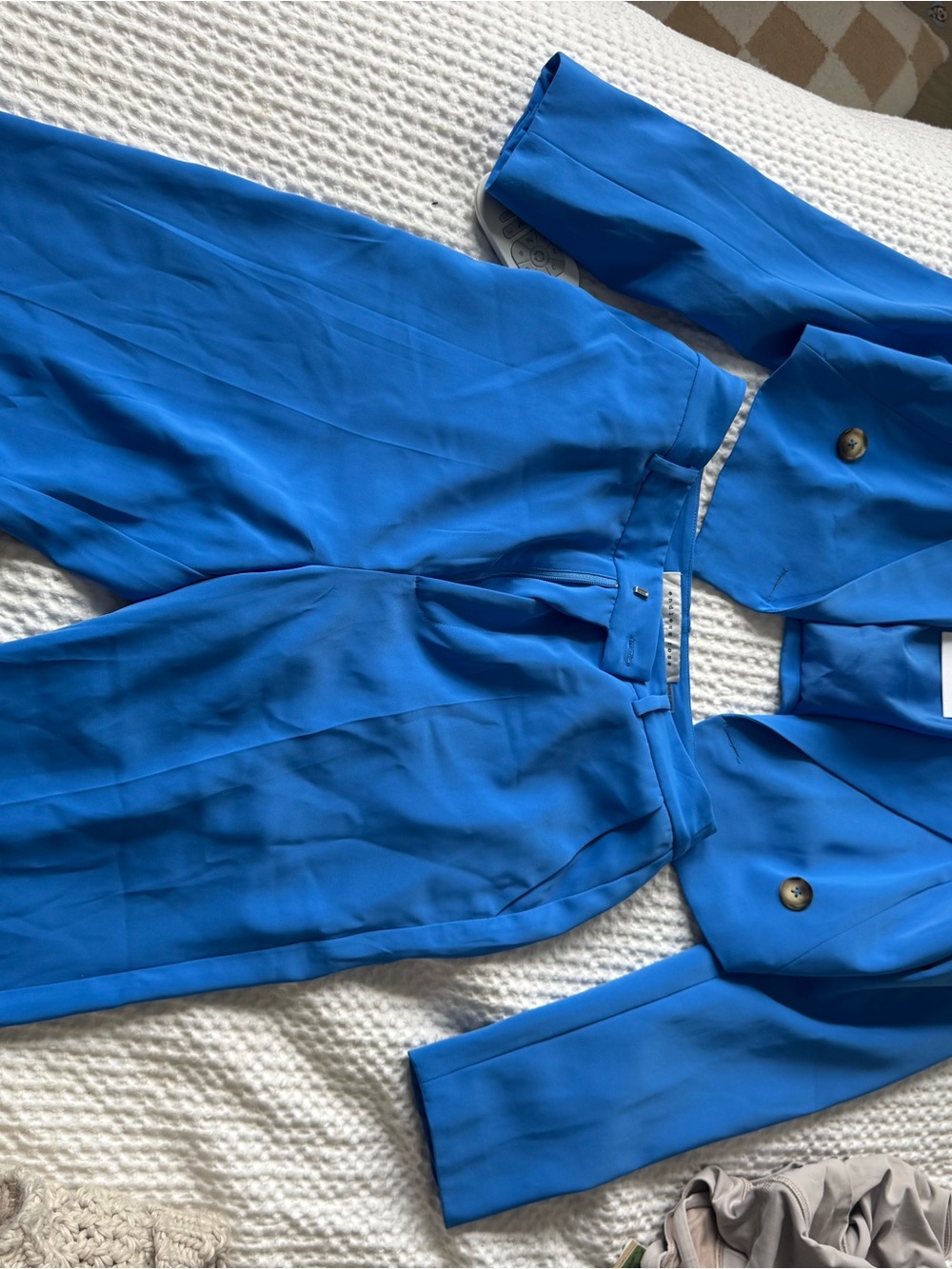Bright Blue Two-Piece Tailored Set